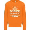 Science Like Magic But Real Funny Nerd Geek Mens Sweatshirt Jumper Orange