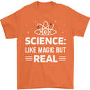 Science Like Magic But Real Funny Nerd Geek Mens T-Shirt 100% Cotton Orange