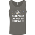 Science Like Magic But Real Funny Nerd Geek Mens Vest Tank Top Charcoal