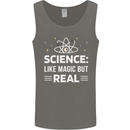 Science Like Magic But Real Funny Nerd Geek Mens Vest Tank Top Charcoal