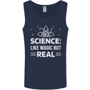 Science Like Magic But Real Funny Nerd Geek Mens Vest Tank Top Navy Blue