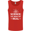 Science Like Magic But Real Funny Nerd Geek Mens Vest Tank Top Red