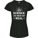 Science Like Magic But Real Funny Nerd Geek Womens Petite Cut T-Shirt Black