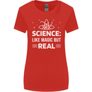 Science Like Magic But Real Funny Nerd Geek Womens Wider Cut T-Shirt Red
