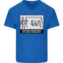 Science Teacher Playground Duty Funny Mens V-Neck Cotton T-Shirt Royal Blue