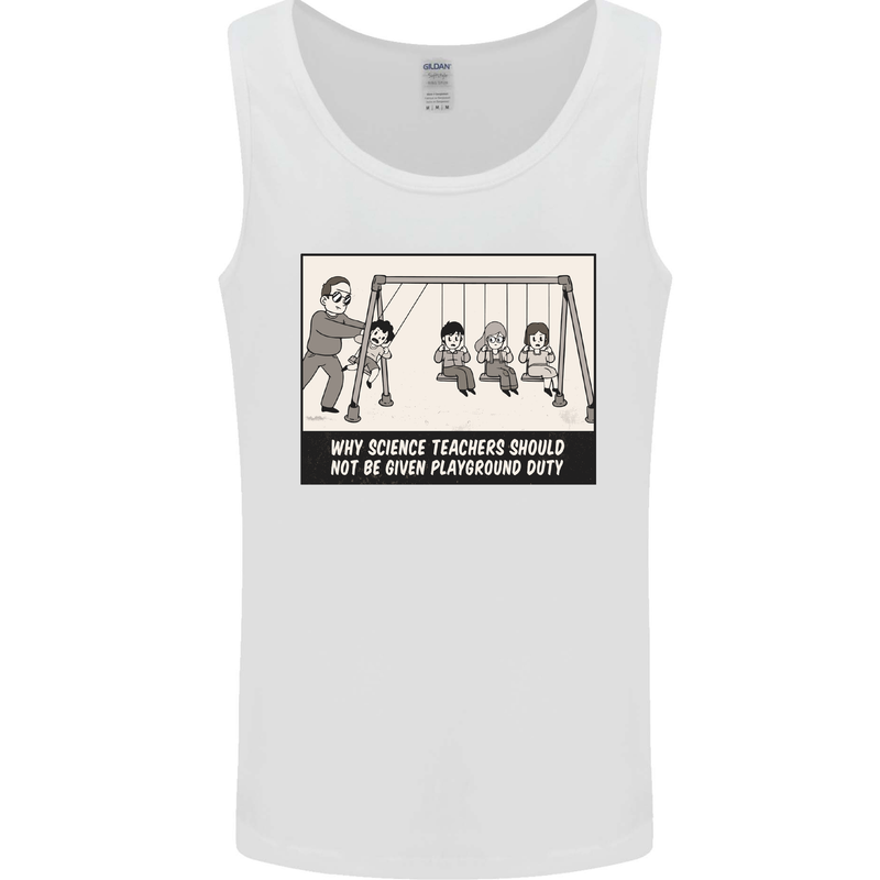 Science Teacher Playground Duty Funny Mens Vest Tank Top White