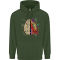 Science vs Artistic Brain Art IQ Physics Childrens Kids Hoodie Forest Green
