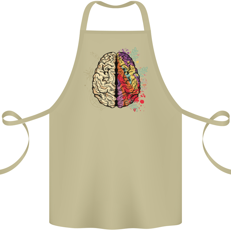Science vs Artistic Brain Art IQ Physics Cotton Apron 100% Organic Khaki