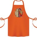Science vs Artistic Brain Art IQ Physics Cotton Apron 100% Organic Orange
