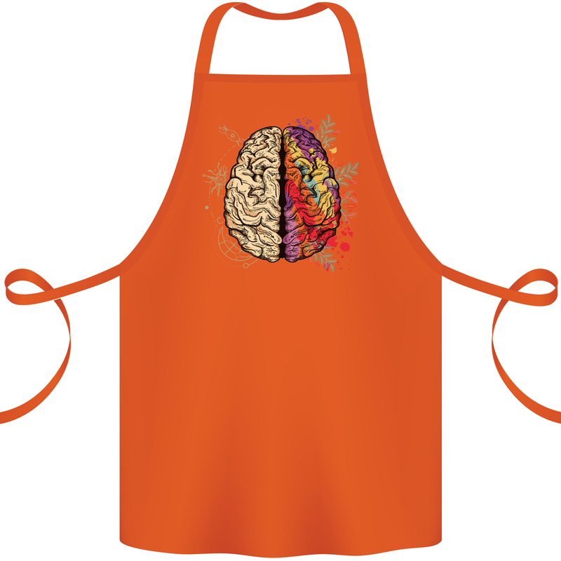 Science vs Artistic Brain Art IQ Physics Cotton Apron 100% Organic Orange