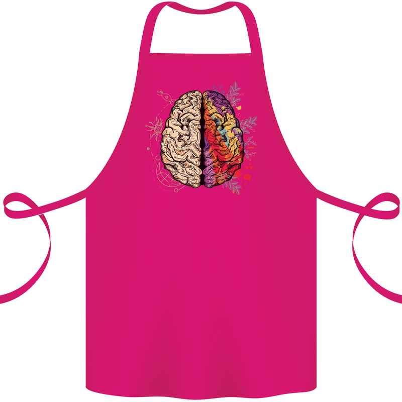 Science vs Artistic Brain Art IQ Physics Cotton Apron 100% Organic Pink