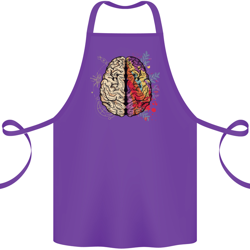 Science vs Artistic Brain Art IQ Physics Cotton Apron 100% Organic Purple