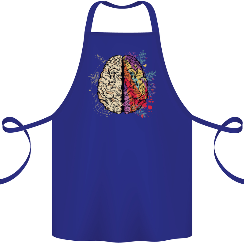 Science vs Artistic Brain Art IQ Physics Cotton Apron 100% Organic Royal Blue