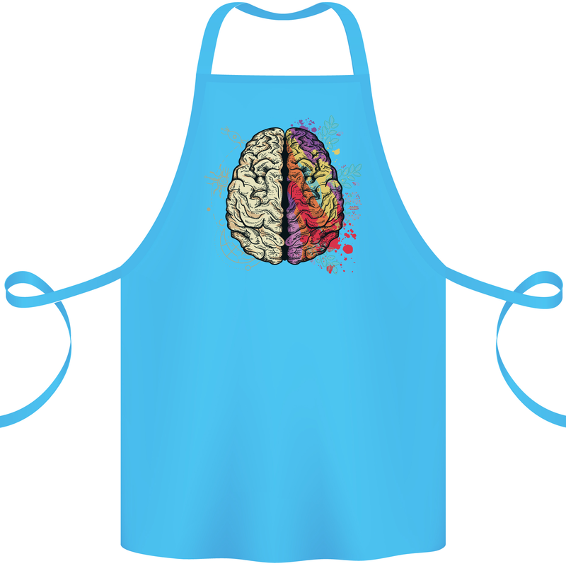 Science vs Artistic Brain Art IQ Physics Cotton Apron 100% Organic Turquoise