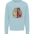 Science vs Artistic Brain Art IQ Physics Kids Sweatshirt Jumper Light Blue