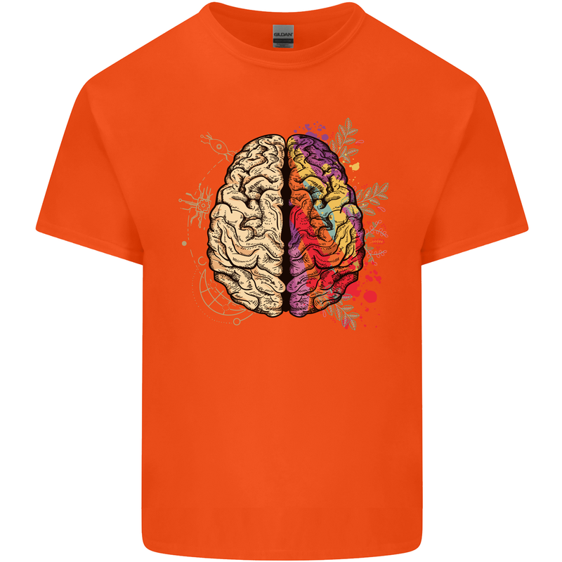 Science vs Artistic Brain Art IQ Physics Kids T-Shirt Childrens Orange
