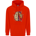 Science vs Artistic Brain Art IQ Physics Mens 80% Cotton Hoodie Bright Red