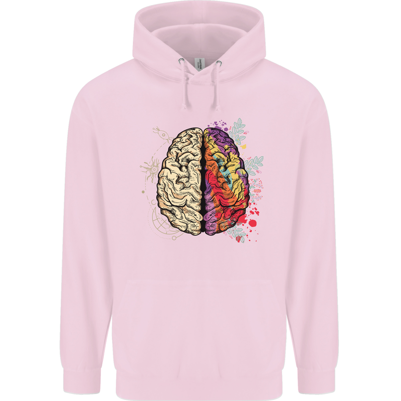 Science vs Artistic Brain Art IQ Physics Mens 80% Cotton Hoodie Light Pink