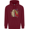 Science vs Artistic Brain Art IQ Physics Mens 80% Cotton Hoodie Maroon