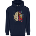 Science vs Artistic Brain Art IQ Physics Mens 80% Cotton Hoodie Navy Blue