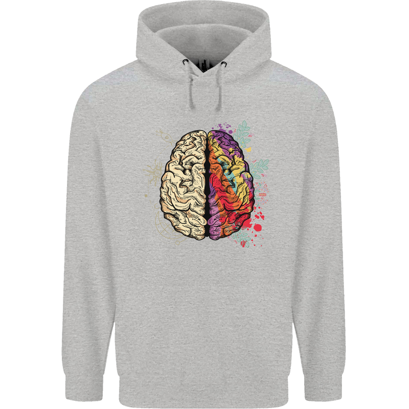 Science vs Artistic Brain Art IQ Physics Mens 80% Cotton Hoodie Sports Grey