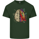 Science vs Artistic Brain Art IQ Physics Mens Cotton T-Shirt Tee Top Forest Green