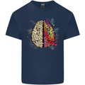 Science vs Artistic Brain Art IQ Physics Mens Cotton T-Shirt Tee Top Navy Blue