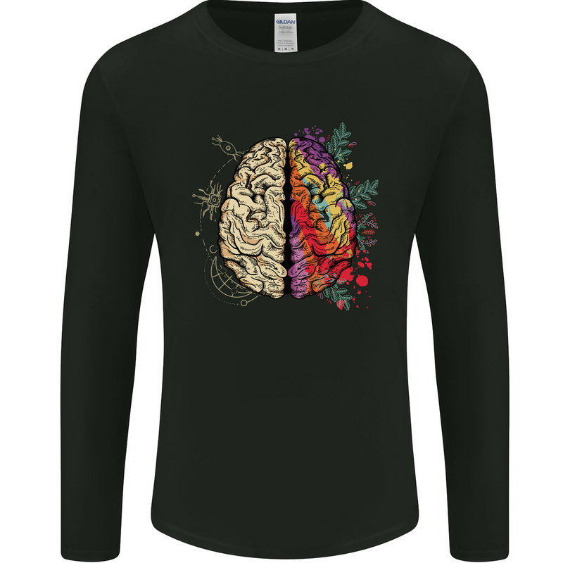 Science vs Artistic Brain Art IQ Physics Mens Long Sleeve T-Shirt Black