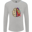 Science vs Artistic Brain Art IQ Physics Mens Long Sleeve T-Shirt Sports Grey