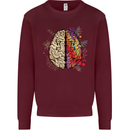 Science vs Artistic Brain Art IQ Physics Mens Sweatshirt Jumper Maroon