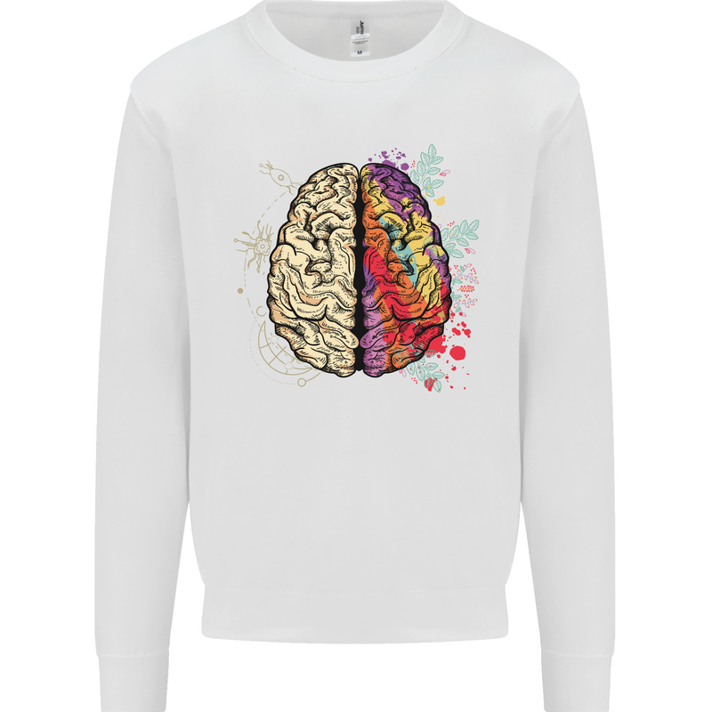 Science vs Artistic Brain Art IQ Physics Mens Sweatshirt Jumper White