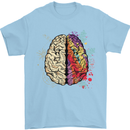 Science vs Artistic Brain Art IQ Physics Mens T-Shirt 100% Cotton Light Blue