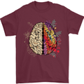Science vs Artistic Brain Art IQ Physics Mens T-Shirt 100% Cotton Maroon