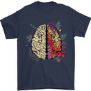 Science vs Artistic Brain Art IQ Physics Mens T-Shirt 100% Cotton Navy Blue