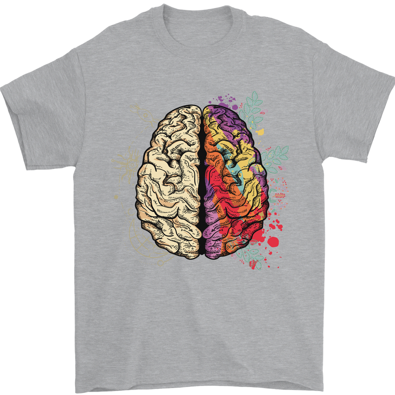 Science vs Artistic Brain Art IQ Physics Mens T-Shirt 100% Cotton Sports Grey