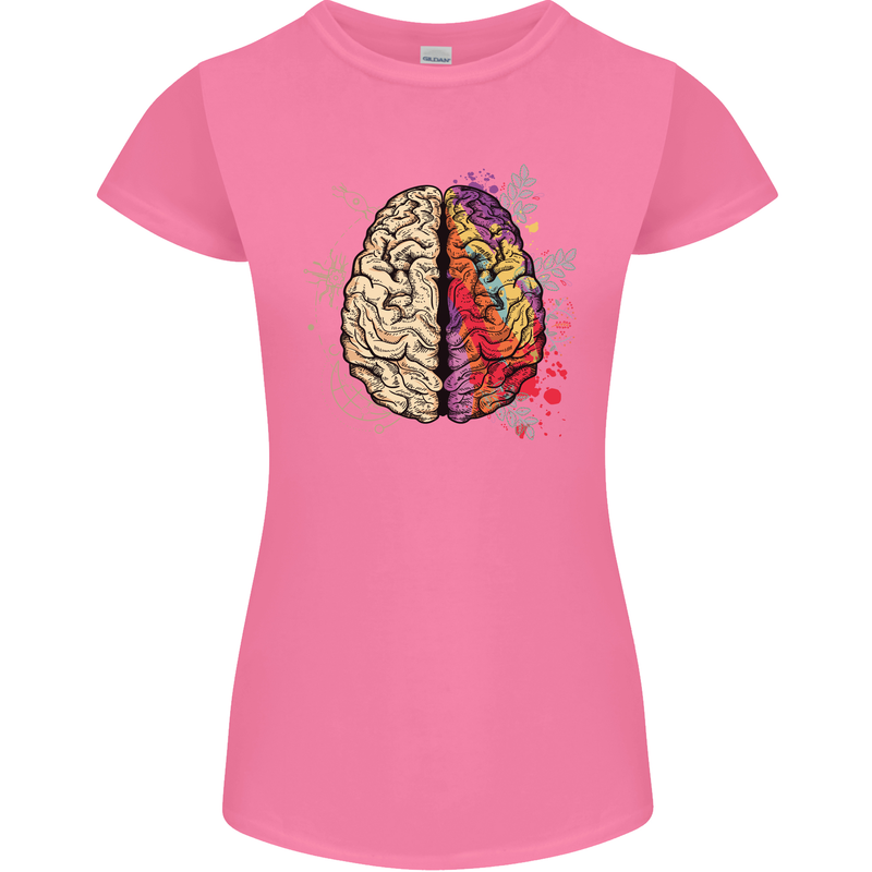 Science vs Artistic Brain Art IQ Physics Womens Petite Cut T-Shirt Azalea