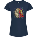 Science vs Artistic Brain Art IQ Physics Womens Petite Cut T-Shirt Navy Blue