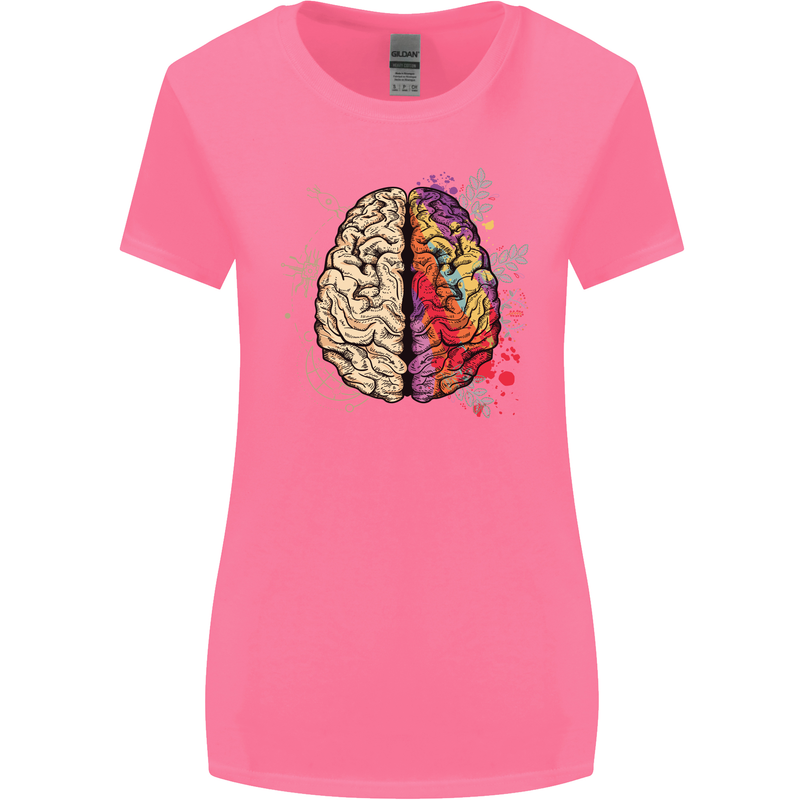 Science vs Artistic Brain Art IQ Physics Womens Wider Cut T-Shirt Azalea