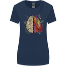 Science vs Artistic Brain Art IQ Physics Womens Wider Cut T-Shirt Navy Blue