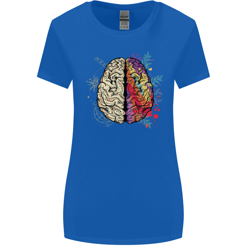 Science vs Artistic Brain Art IQ Physics Womens Wider Cut T-Shirt Royal Blue
