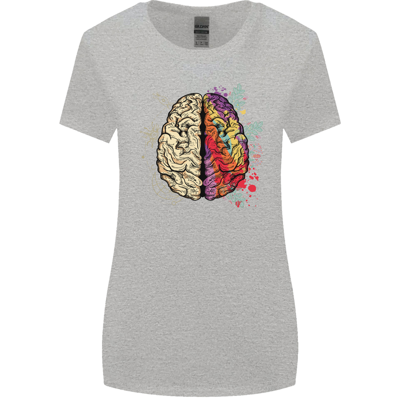 Science vs Artistic Brain Art IQ Physics Womens Wider Cut T-Shirt Sports Grey