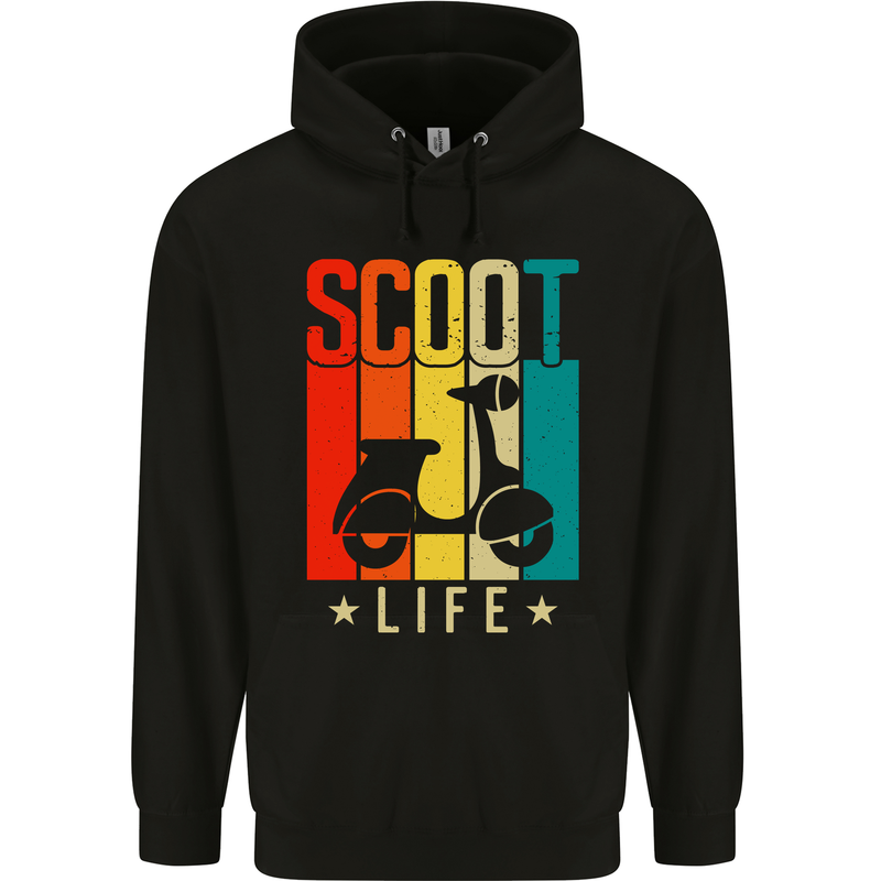 Scoot Life Scooter Motorcycle Childrens Kids Hoodie Black
