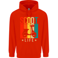 Scoot Life Scooter Motorcycle Childrens Kids Hoodie Bright Red