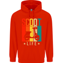 Scoot Life Scooter Motorcycle Childrens Kids Hoodie Bright Red