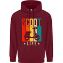 Scoot Life Scooter Motorcycle Childrens Kids Hoodie Maroon