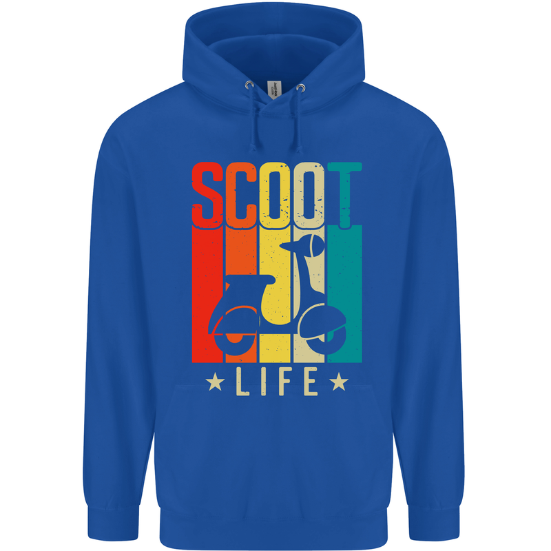 Scoot Life Scooter Motorcycle Childrens Kids Hoodie Royal Blue