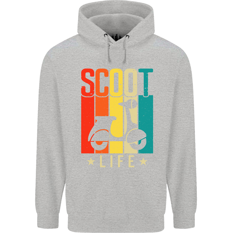 Scoot Life Scooter Motorcycle Childrens Kids Hoodie Sports Grey
