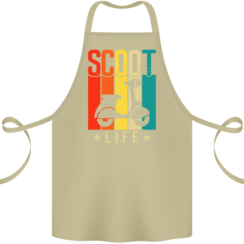 Scoot Life Scooter Motorcycle Cotton Apron 100% Organic Khaki