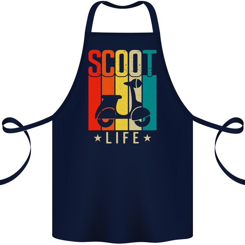 Scoot Life Scooter Motorcycle Cotton Apron 100% Organic Navy Blue