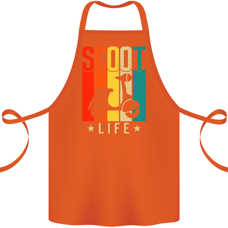 Scoot Life Scooter Motorcycle Cotton Apron 100% Organic Orange